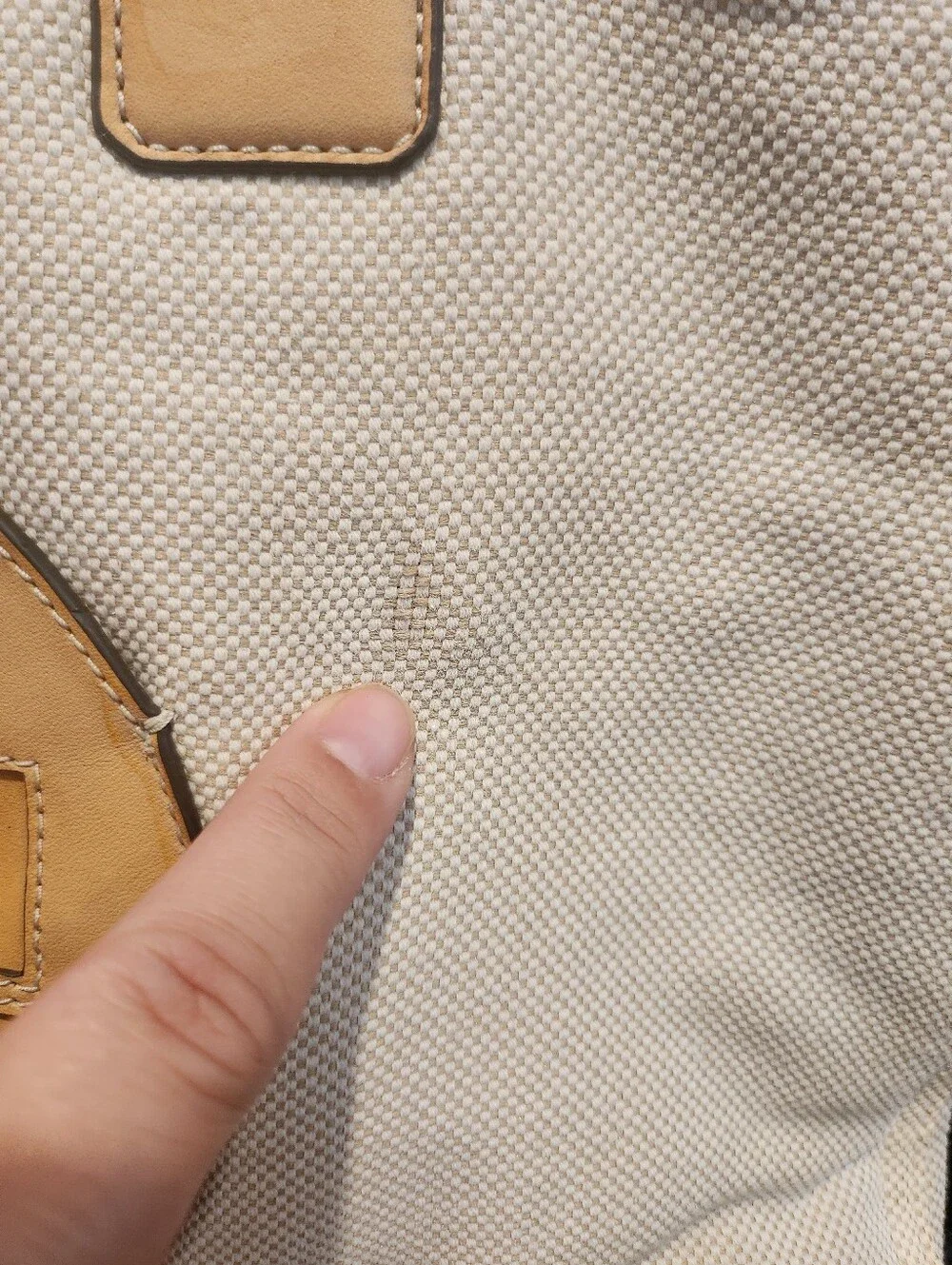 Tory Burch Ella Beige Canvas Tote
